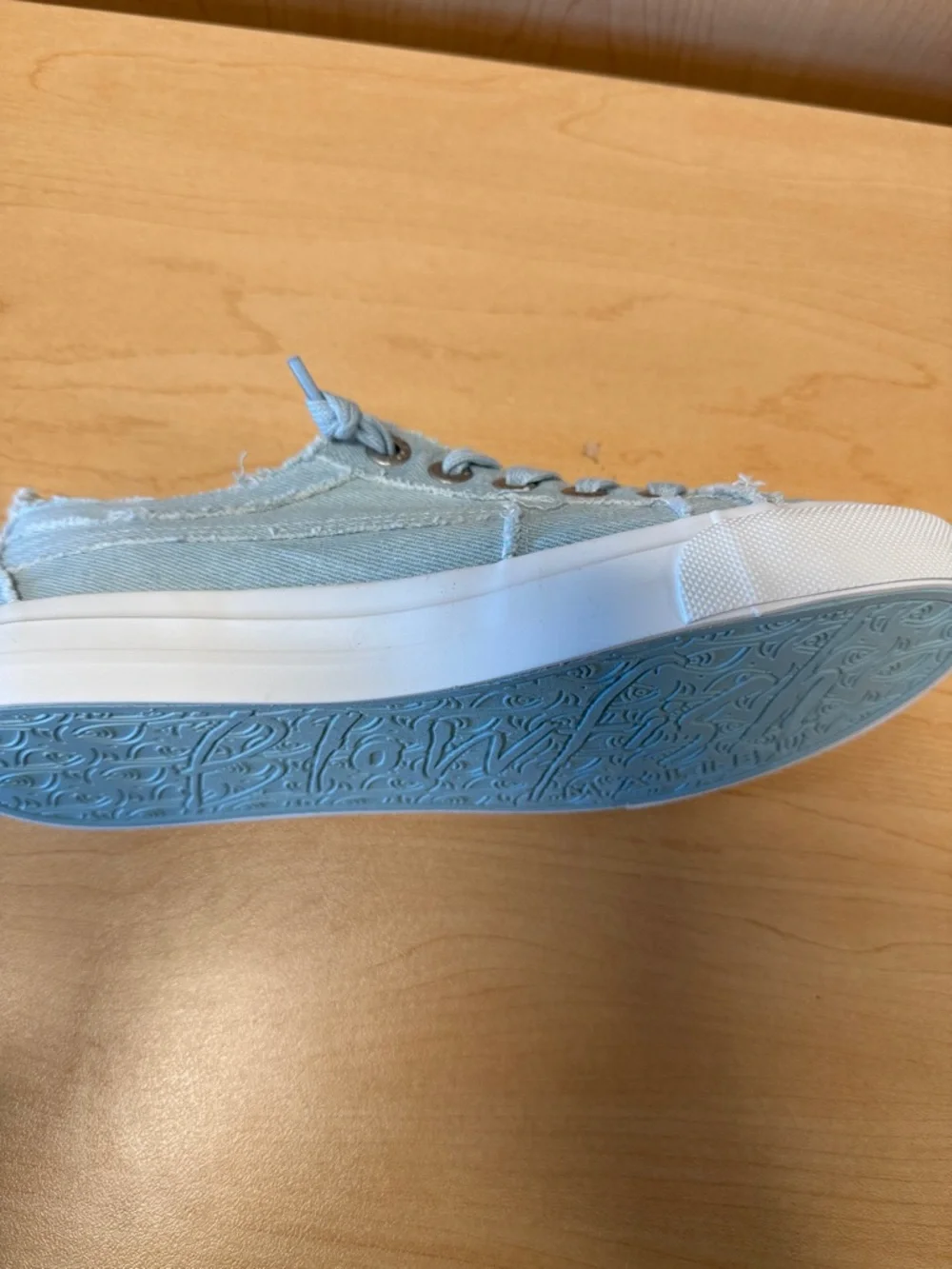 Blowfish Ice Blue Denim Floral-Accent Sneakers - Picture 5 of 6